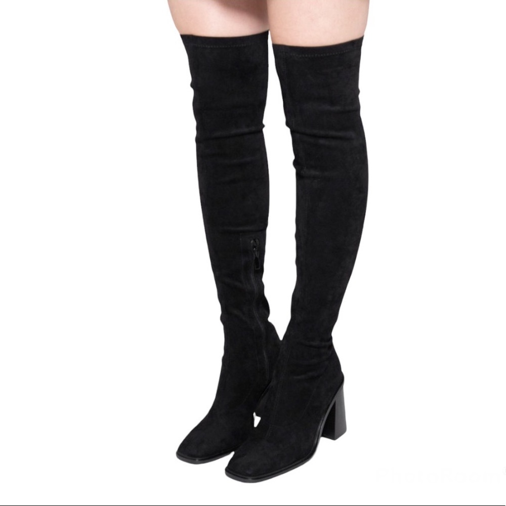 Vanessa Wu Over the Knee Boots Black Size 38